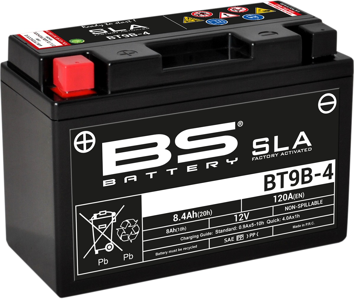 SLA Factory Activated AGM Maintenance Free Battery - Replaces GT9B4 - Click Image to Close