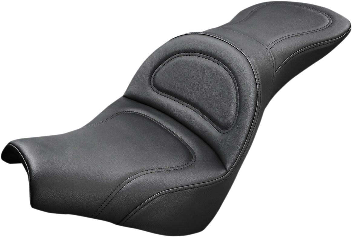 Explorer Stitched 2-Up Seat - Black - For 18-20 Harley FLDE FLHC - Click Image to Close