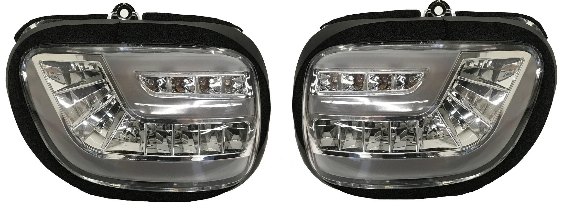 Sequential LED Front Turn Signal Kit Clear - For 01-17 GL1800 - Click Image to Close