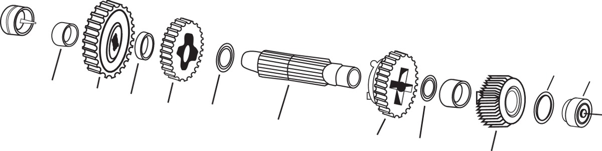 4-Speed Sportster Transmission Gear Sets - Countershaft 1St Gear 4-Spd17T - Click Image to Close