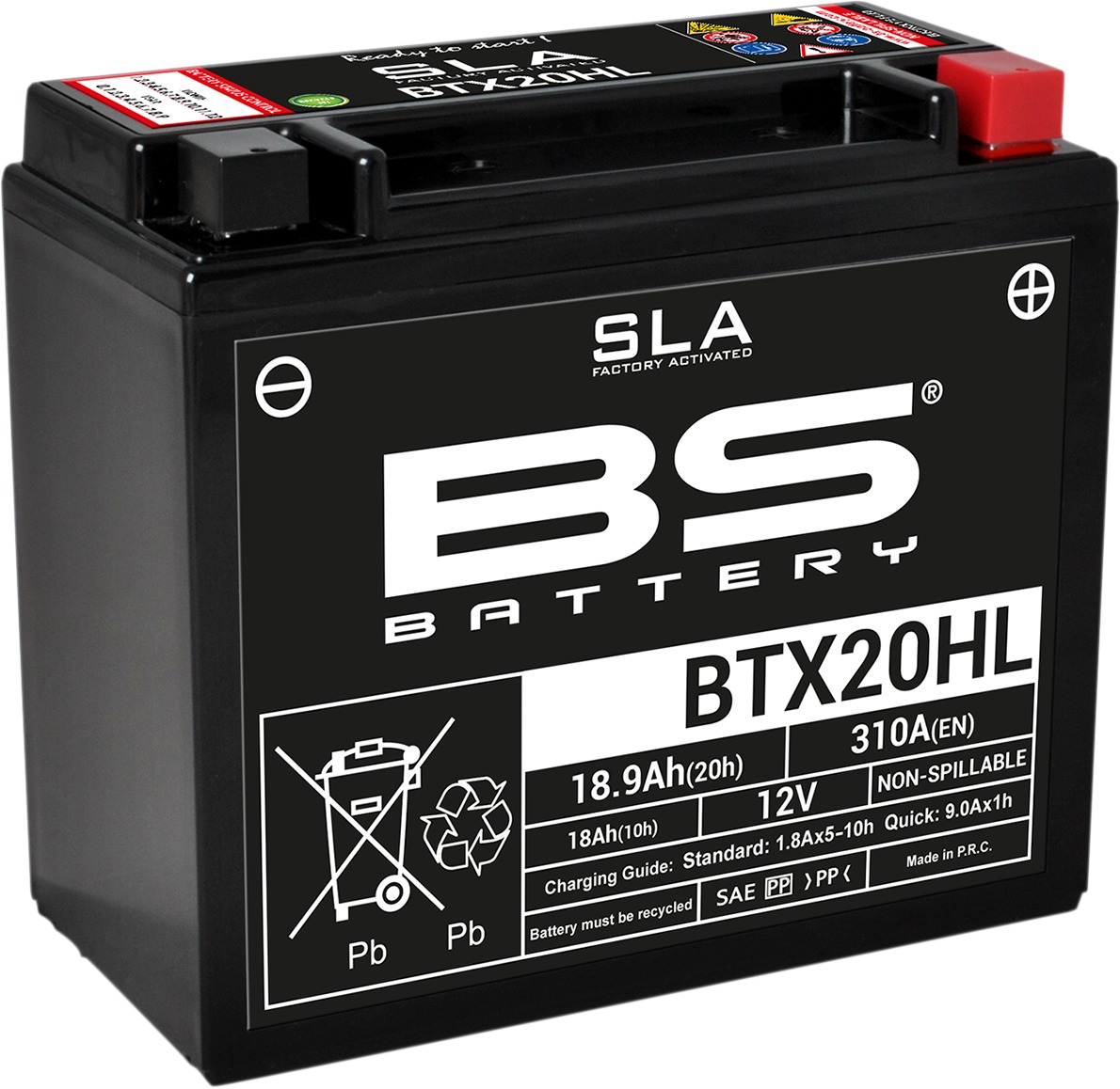 SLA Factory Activated AGM Maintenance Free Battery - Replaces YTX20HL - Click Image to Close