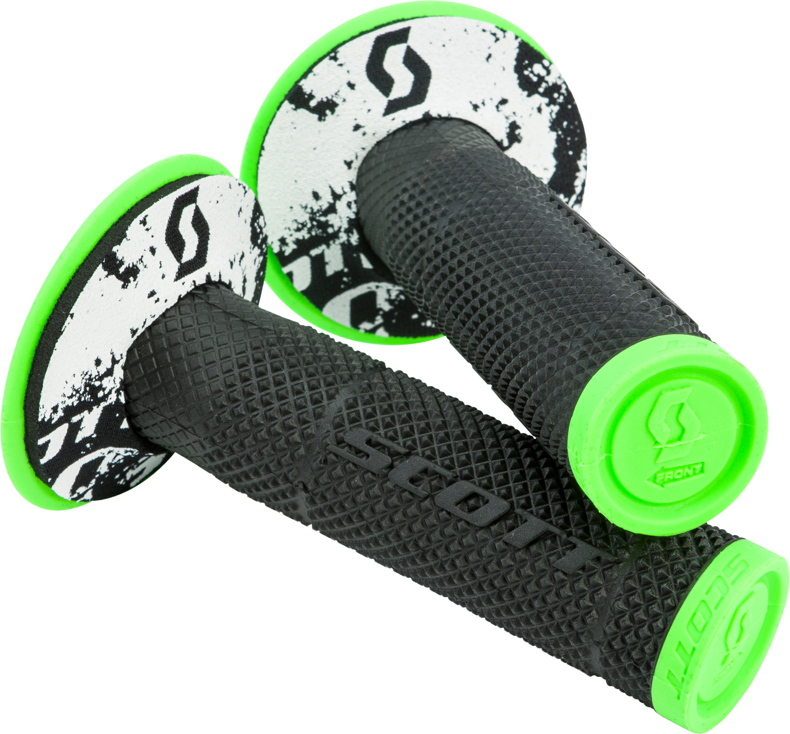 SX2 Tattoo 2 Motorcycle Grips Neon Green/Black 7/8" - Click Image to Close