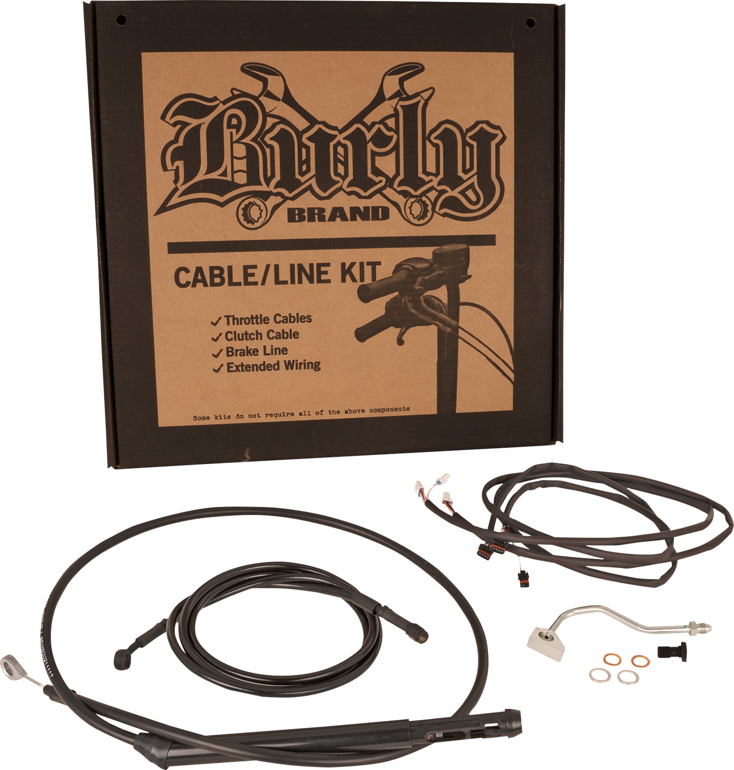 Extended Black Control Cable Kit for 15" Bagger Bars - Fits 21-23 Harley Davidson Touring Models - Click Image to Close