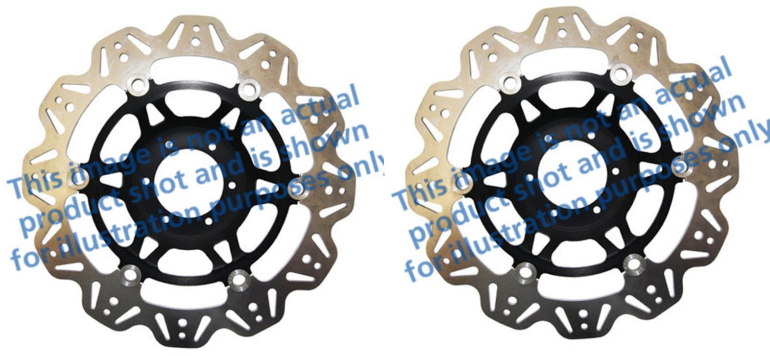 Front VEE Brake Rotors - Black - VEE Style Brake Rotor - Black Center Front Set - Click Image to Close