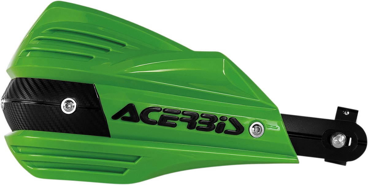 X-Factor Handguards - Green - w/ Universal Bar Mount Kit - Click Image to Close