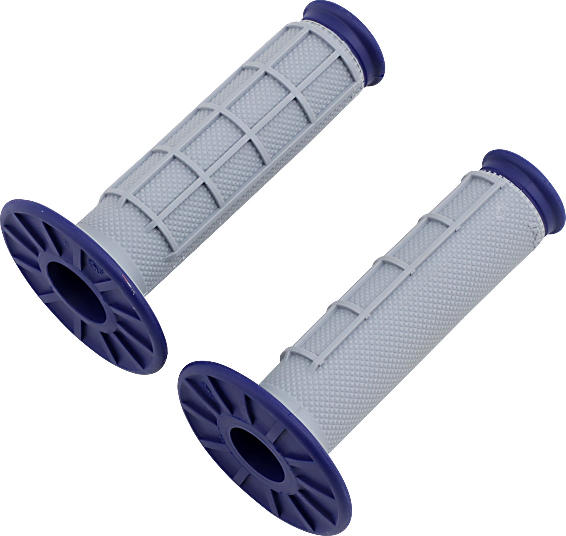 MX Dual Compound Grips 1/2 Waffle - Grey/ Blue - Click Image to Close