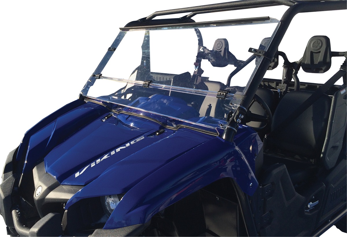 Full Folding Clear Windshield - For 14-19 Yamaha YXM700 Viking - Click Image to Close