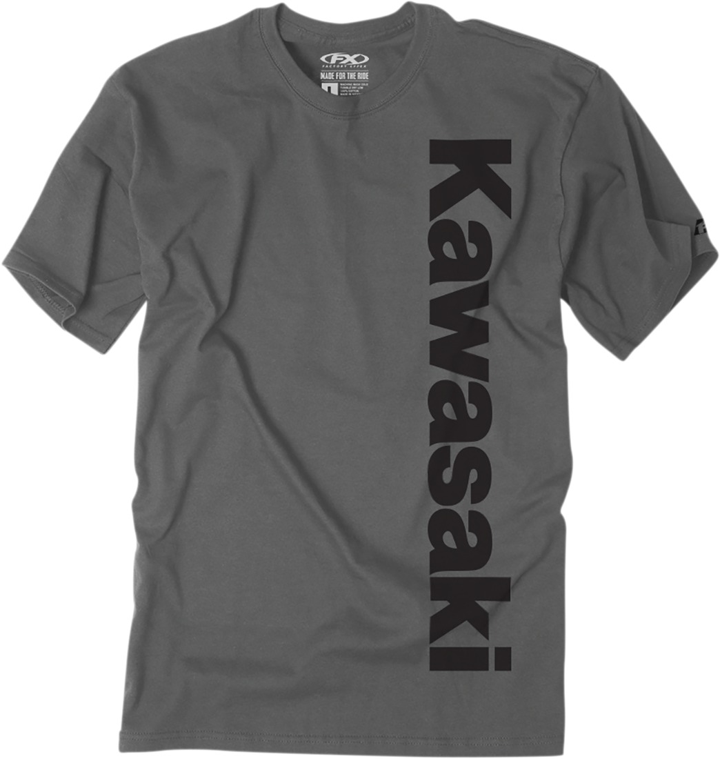 Men's Kawasaki Vertical Tee - Kaw Vertical Tee Cha Lg - Click Image to Close