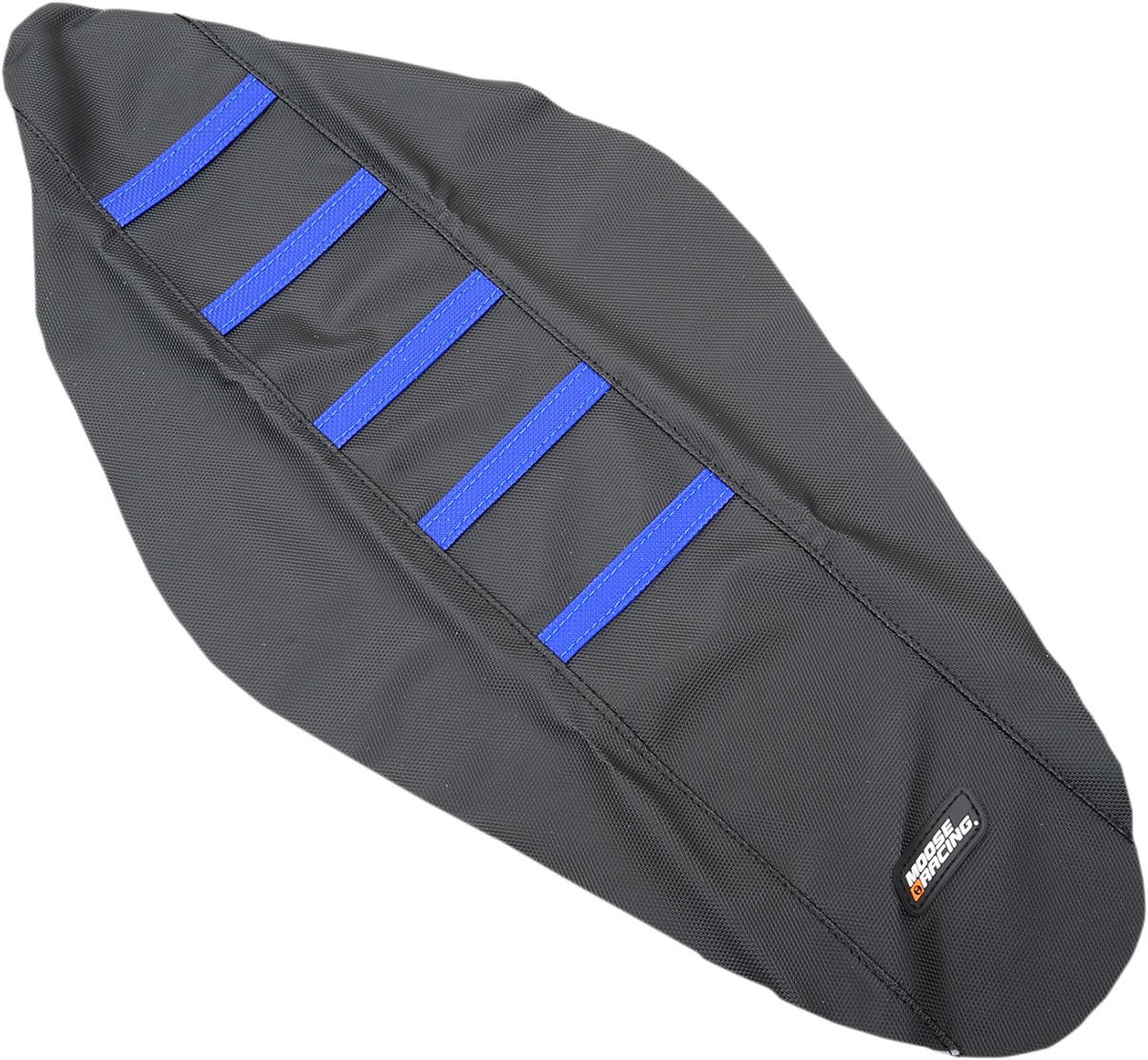 Black/Blue Ribbed Seat Cover - Click Image to Close