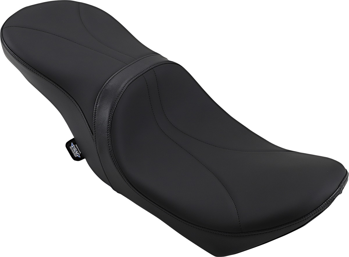 Low-Profile Stitched Leather 2-Up Seat - For Harley FLH FLT w/Yaffe 6G - Click Image to Close