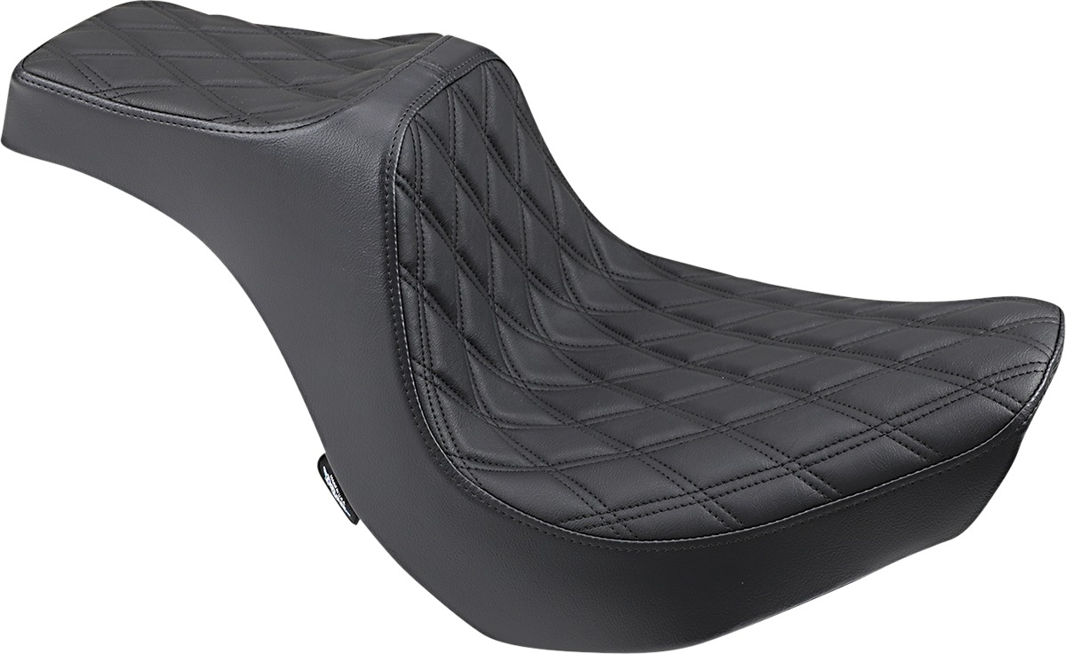 Predator Diamond Vinyl 2-Up Seat Black Foam - For 18-20 Harley FXBR - Click Image to Close