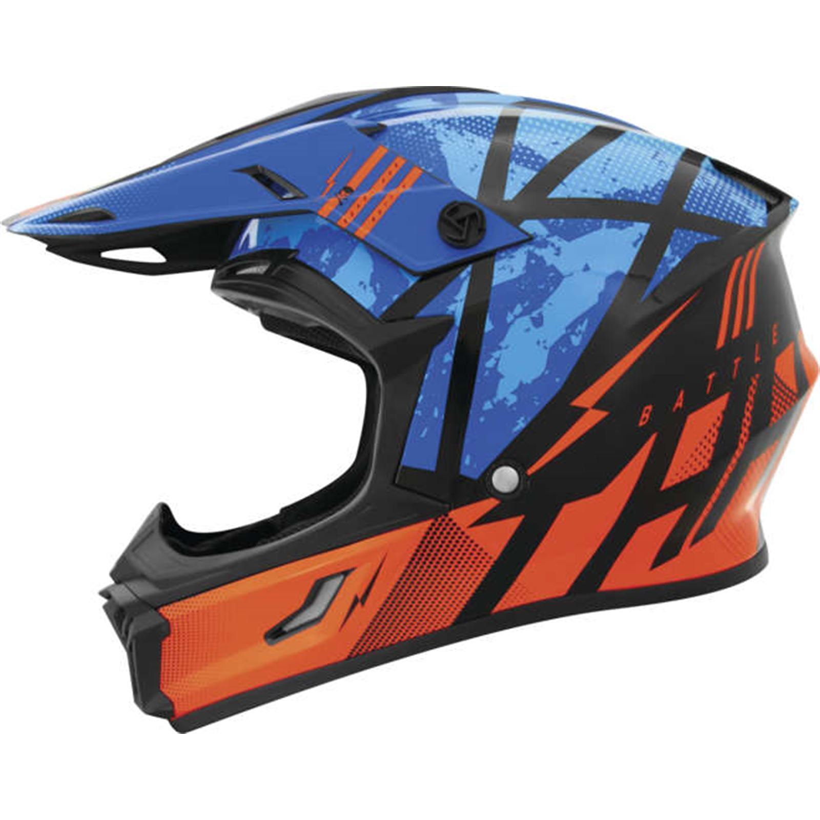 THH Helmets T710X Battle Blu/Org Ymd - Click Image to Close