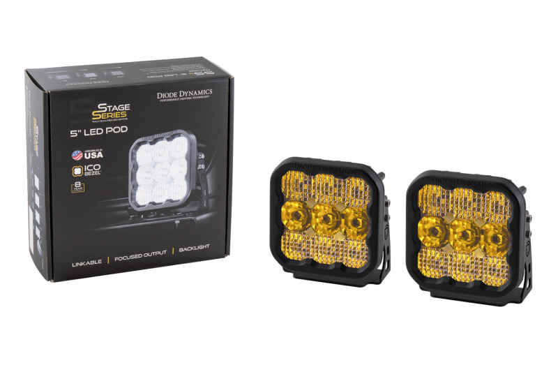 SS5 LED Pod Pro - Yellow Combo (Pair) - Click Image to Close