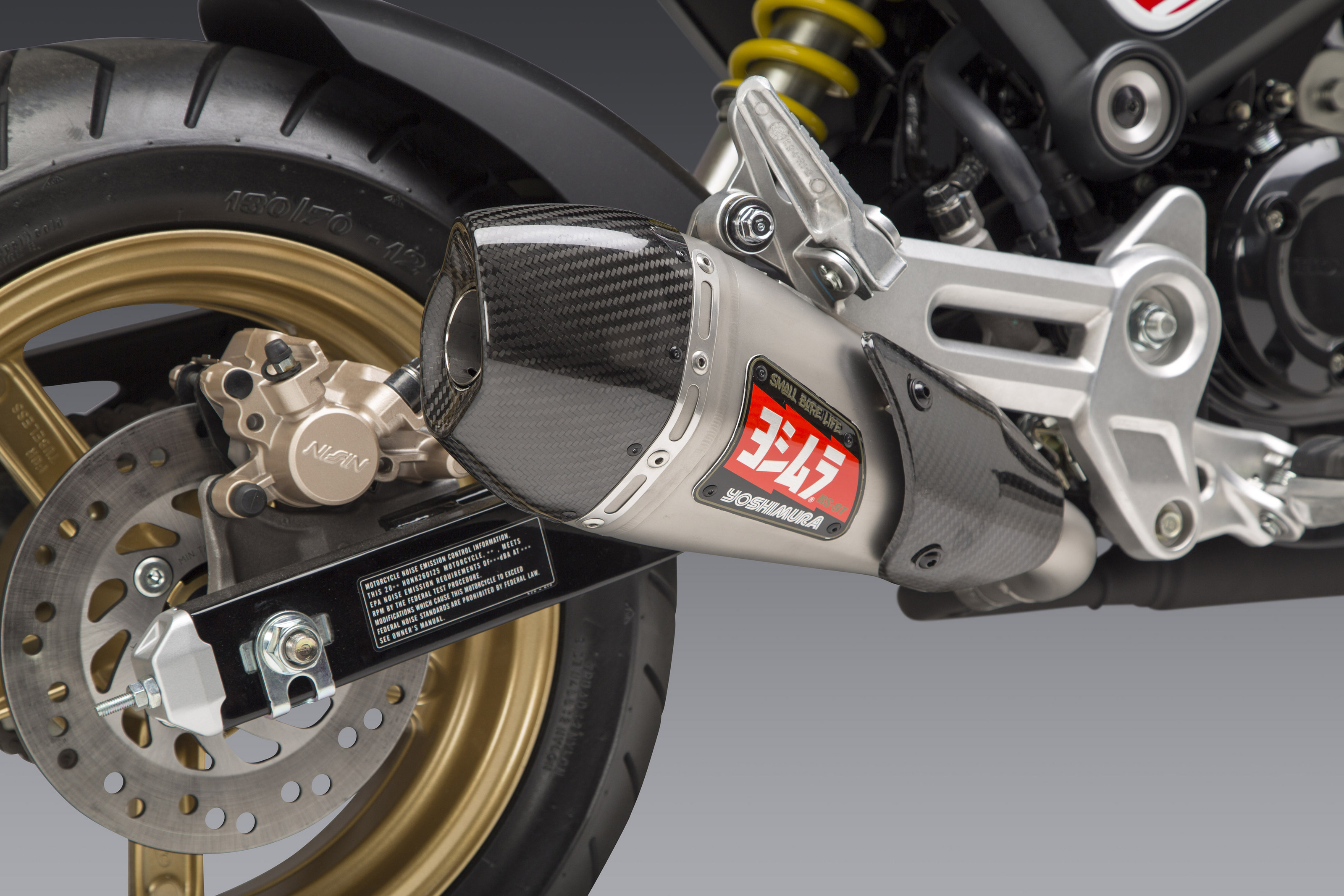 RS-9T Street Slip-On Exhaust - SS/CF Works - For 22-25 Honda Grom - Click Image to Close