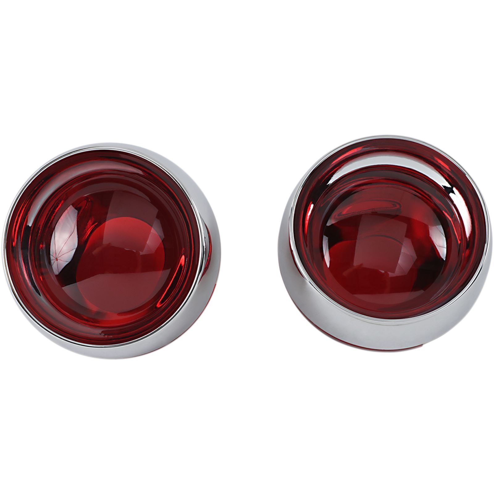 Deep Dish Bezels With Red Lenses - Click Image to Close