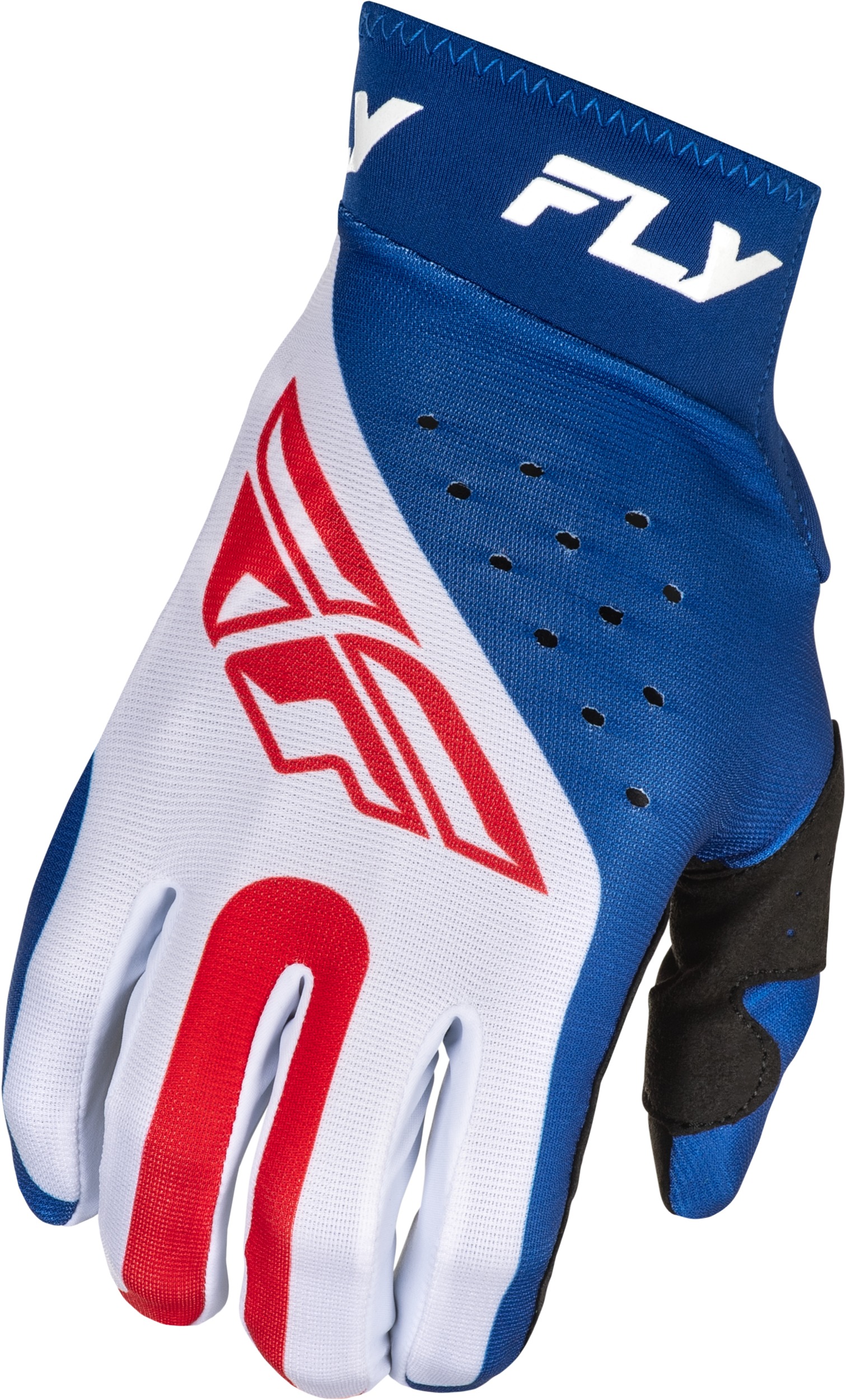 Fly Racing Youth Pro Lite Gloves Red/White/Blue For Youth Large - Youth Large gloves in Red/White/Blue - Click Image to Close