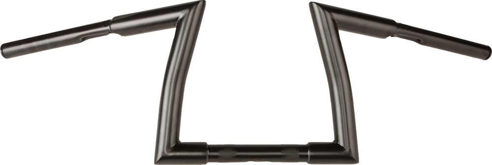 1.25" Fat-Z Knurl Handlebars 9" Rise Satin Black - For 82-18 HD - Click Image to Close