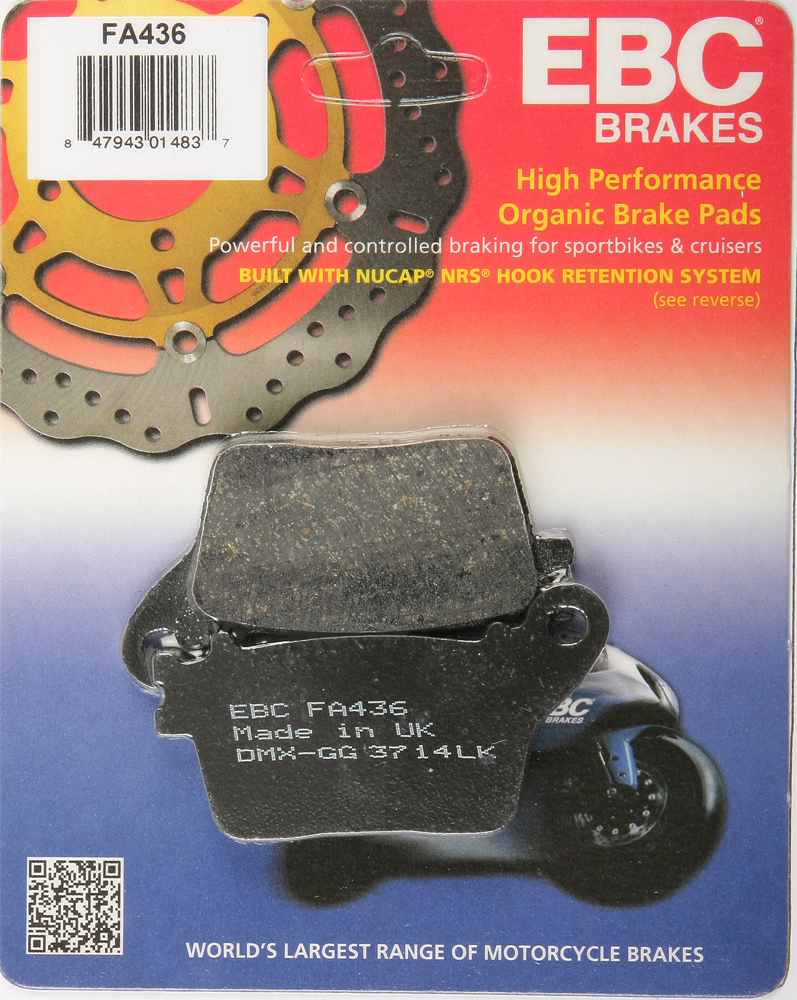 Standard Organic Rear Brake Pads - Click Image to Close