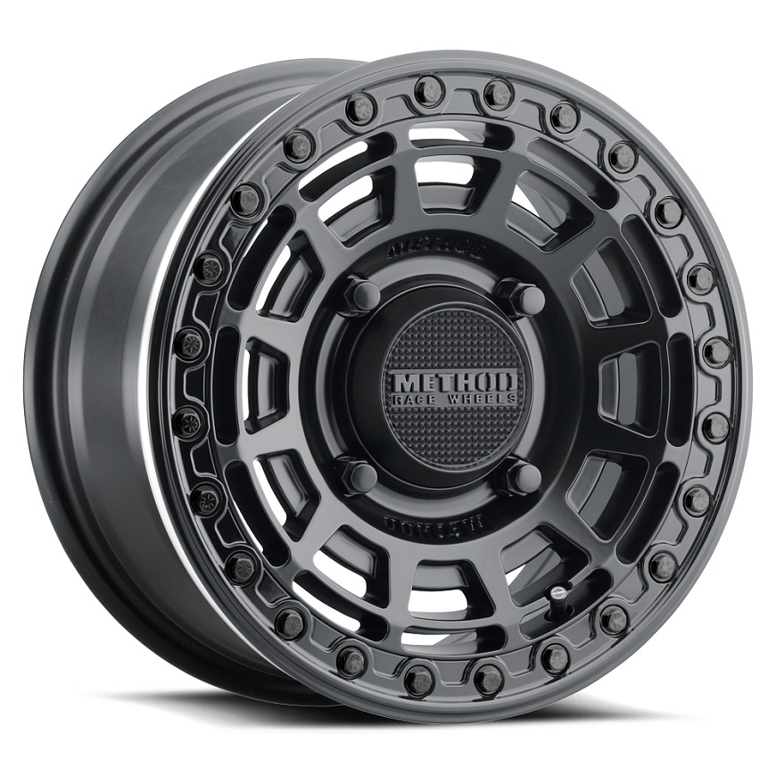 415 Beadlock Wheel 15x7 / 5+2/38mm Offset / 4x156 / 132 CB Matte w/ Gloss Ring - Click Image to Close