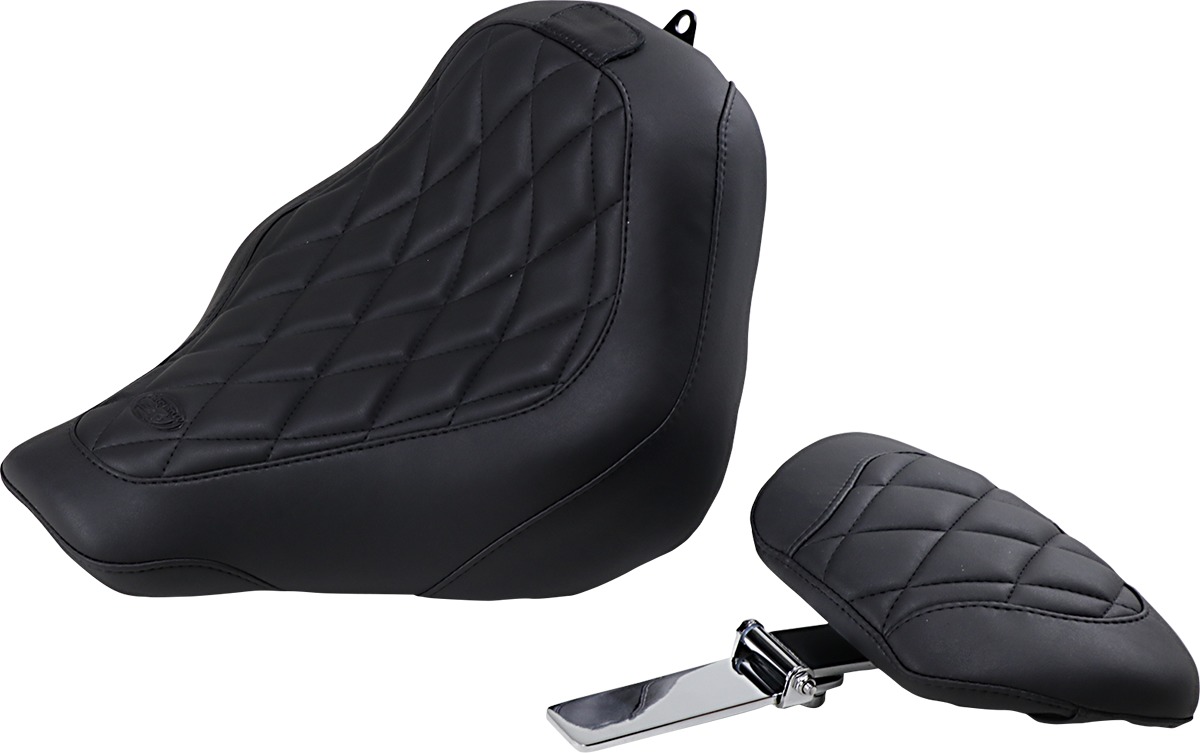 Tripper Diamond Wide Solo Seat w/Backrest - For 18-19 HD FXBB - Click Image to Close