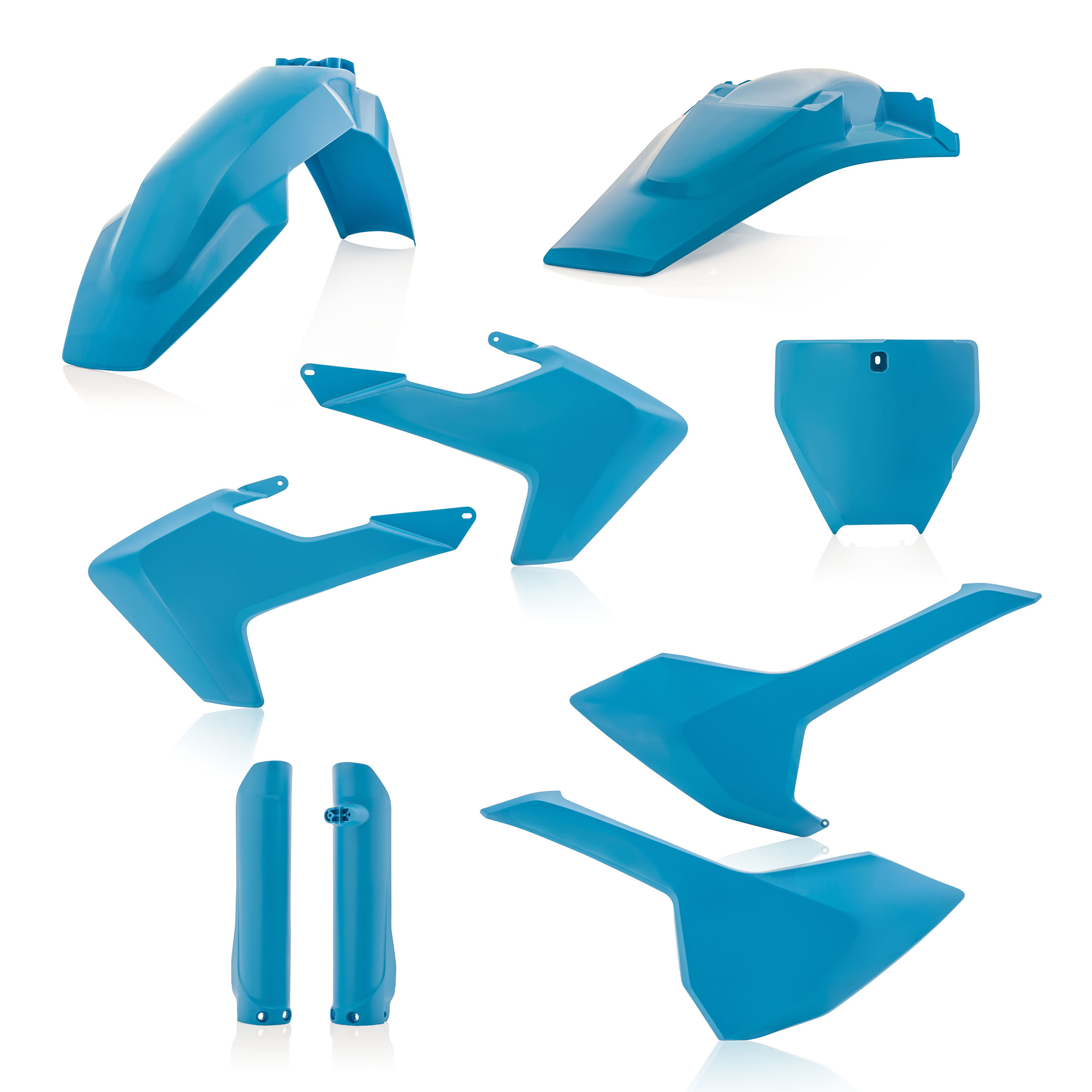 Full Plastic Kit - Light Blue - Fits Many 16-18 Husqvarna 125-450 - Click Image to Close