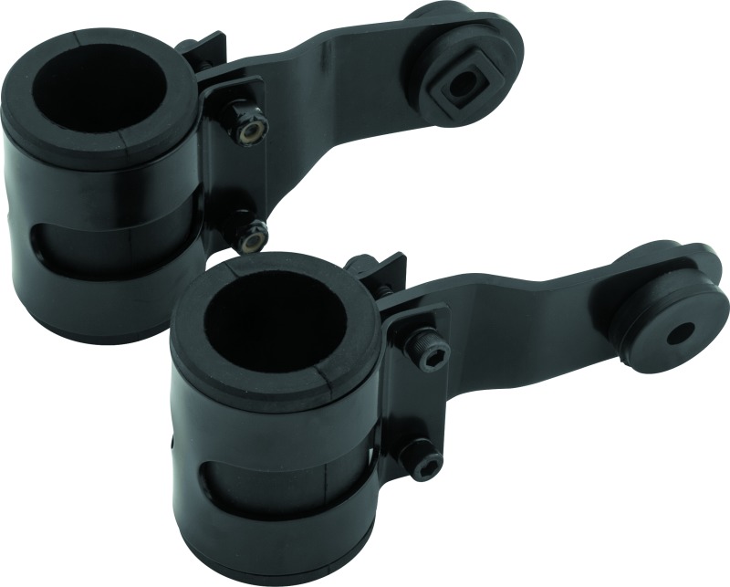 BikeMaster 35mm Headlight Brackets - Black - Click Image to Close