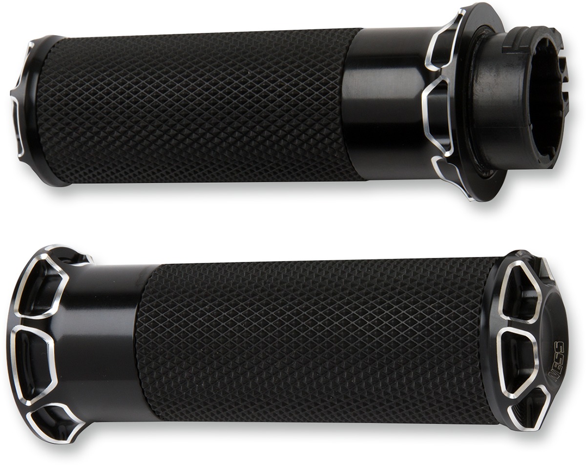 Cable Style Fusion Series Grips - Bevelled Fusion Grips Cable Bk - Click Image to Close