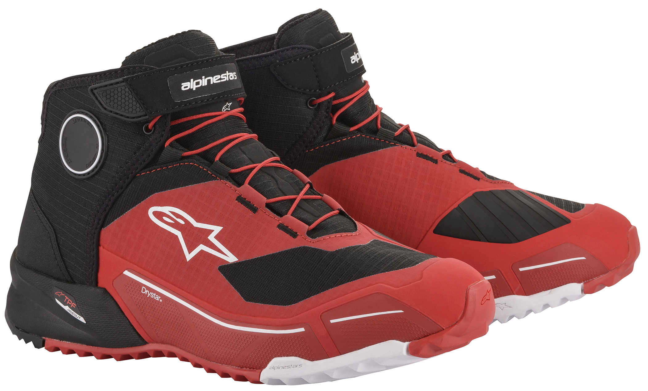 Alpinestars CR-X DS R Shoe Red/Black, Size 9.5 - Universal fit riding shoe in red/black. - Click Image to Close