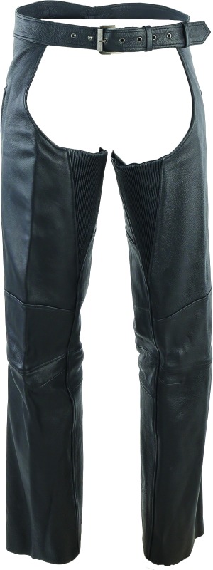 River Road Longhaul Leather Chaps Black - Large - Click Image to Close