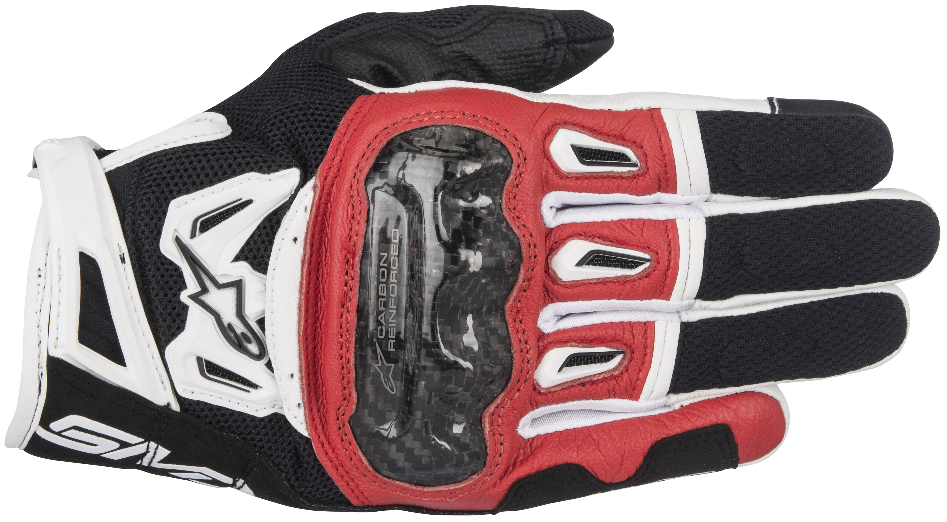 Alpinestars SMX-2 Air V2 Gloves BKRDWH Size L - Universal fit, lightweight gloves - Click Image to Close