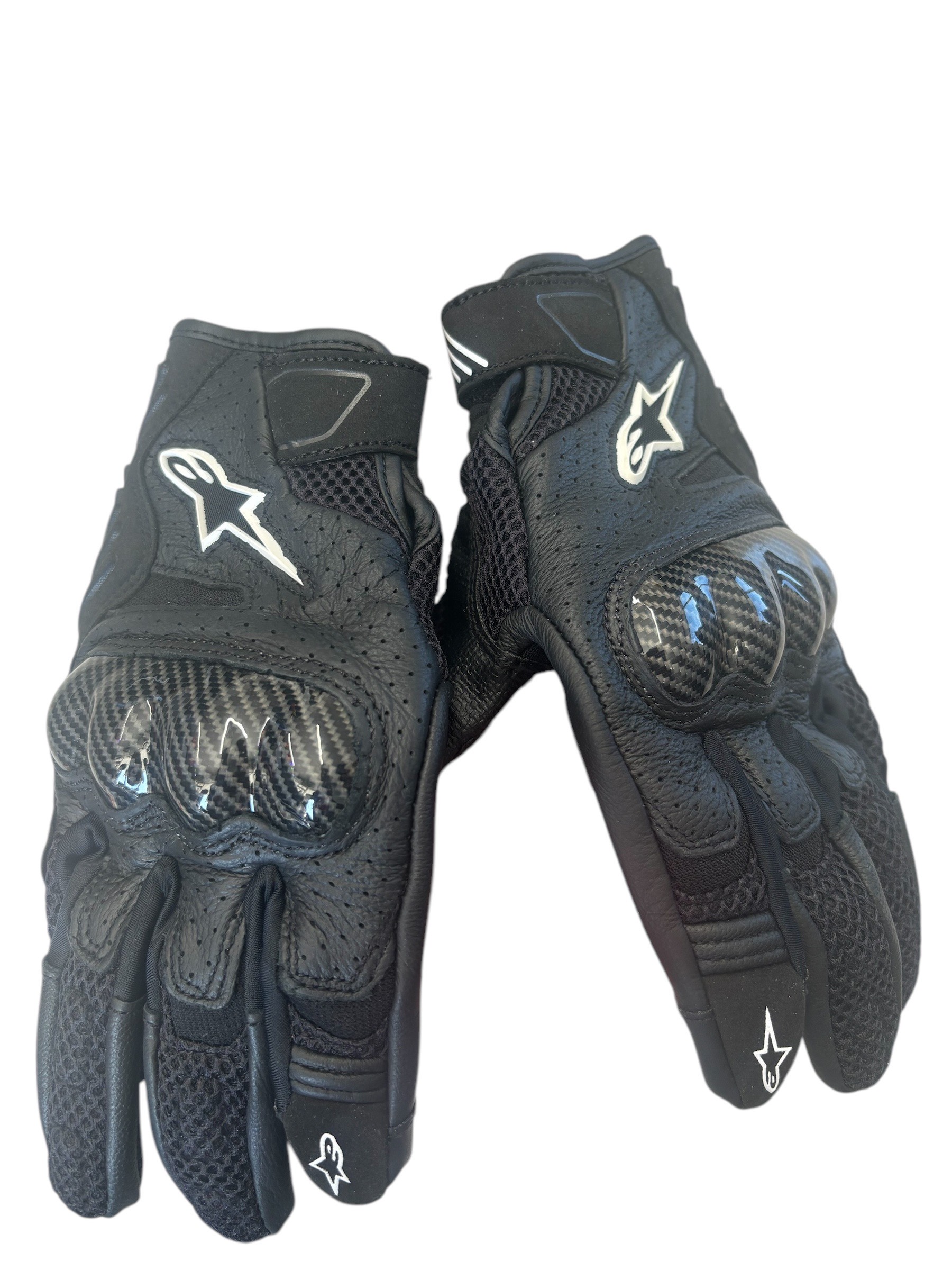 SMX-1 Air V2 Motorcycle Gloves, Black, Medium - Medium (M): 7 - 8 inches - Click Image to Close