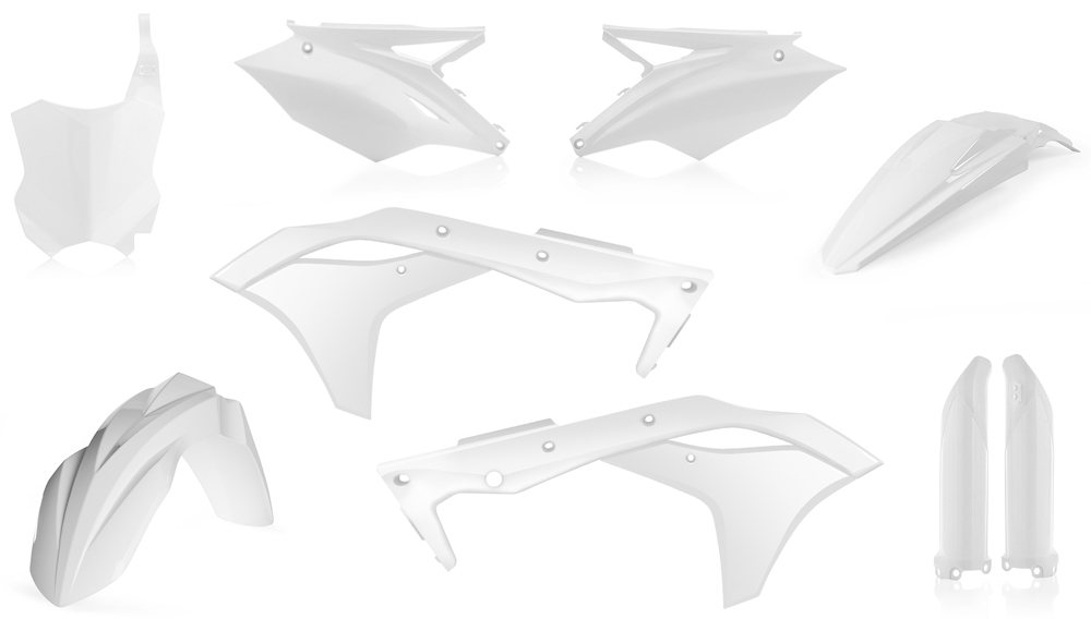 Full Plastic Kit - White - For 2017 Kawasaki KX250F - Click Image to Close