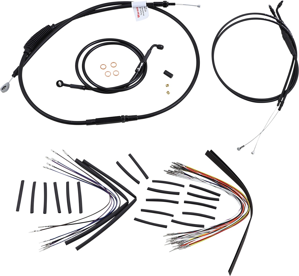 Extended Black Control Cable Kit for 12" T-Bar Bars - Fits 04-06 Harley Davidson Sportster models - Click Image to Close