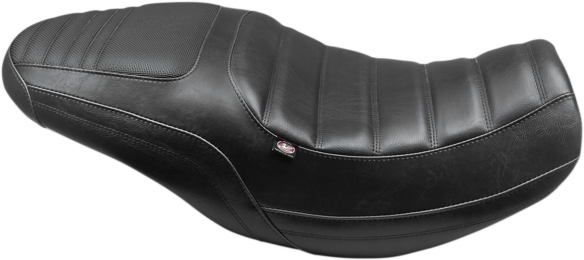 Tripper Horizontal Tuck and Roll Vinyl 2-Up Seat - Black - Ducati Scrambler 1100 - Click Image to Close