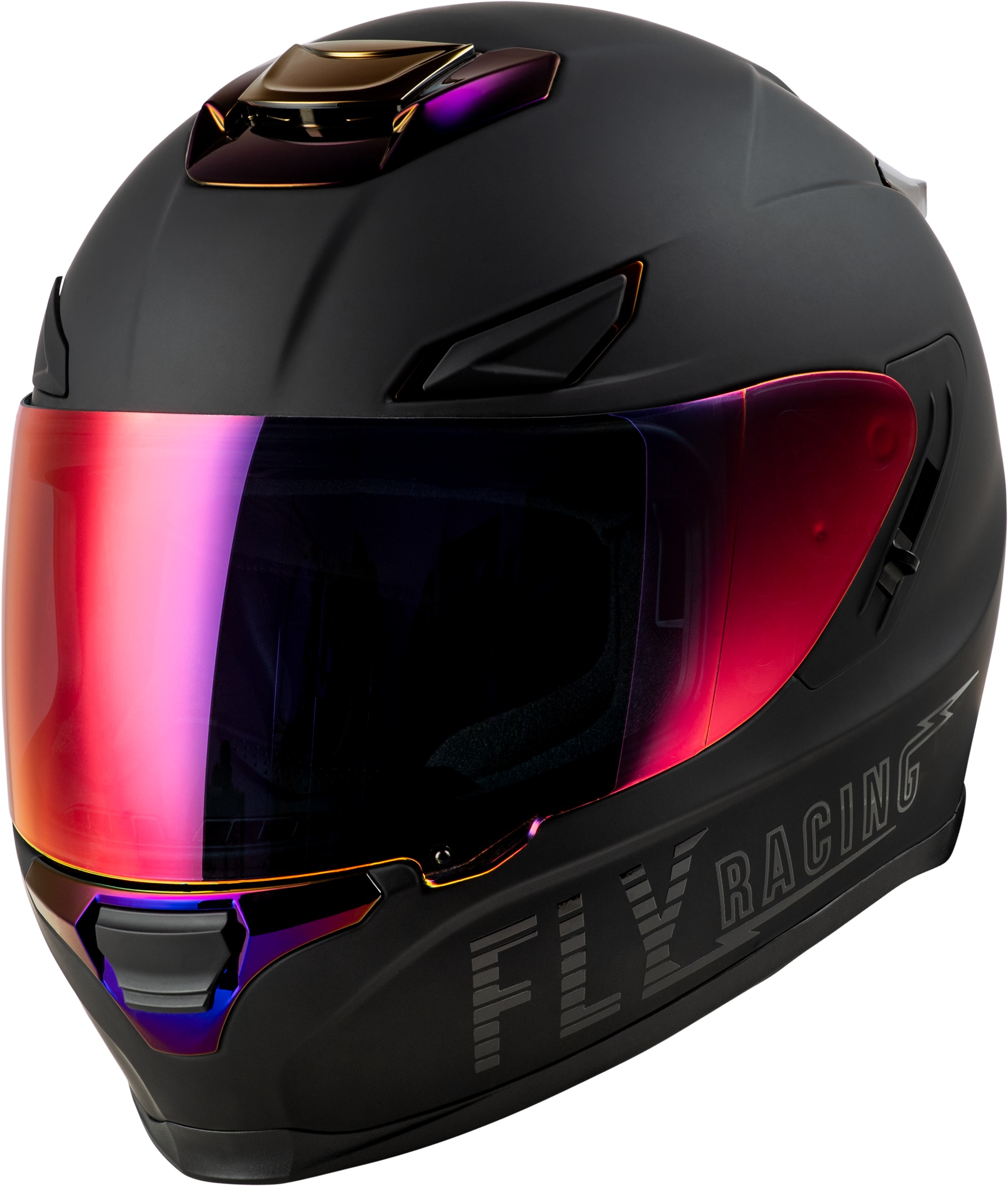 Fly Racing Sentinel Recon Helmet Large Matte Black/Purple Chrome - Large helmet by Fly Racing. ECE/DOT approved. - Click Image to Close