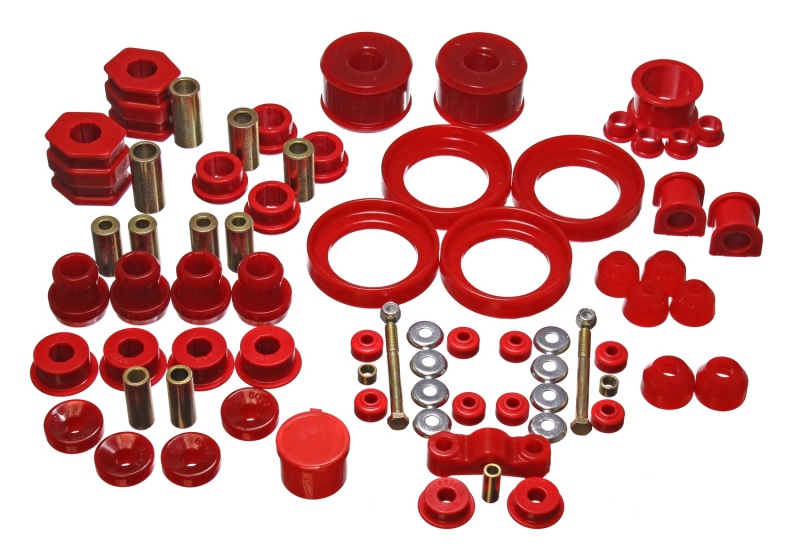 96-00 Honda Civic/CRX Red Hyper-Flex Master Bushing Set - Click Image to Close