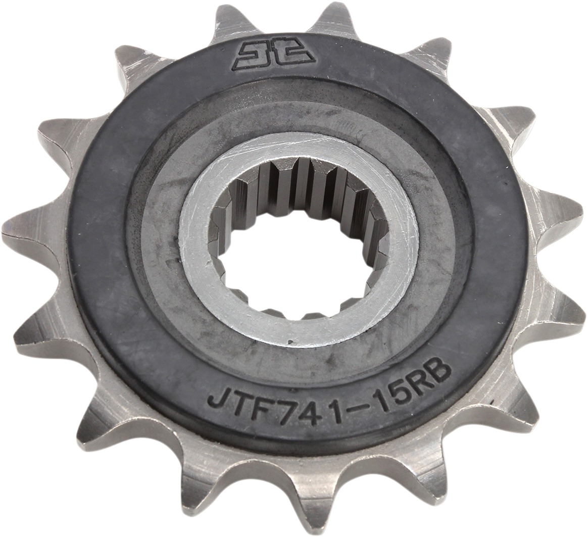 Front Steel Countershaft Sprocket w/ Rubber Damper - 15 Tooth 525 - Click Image to Close