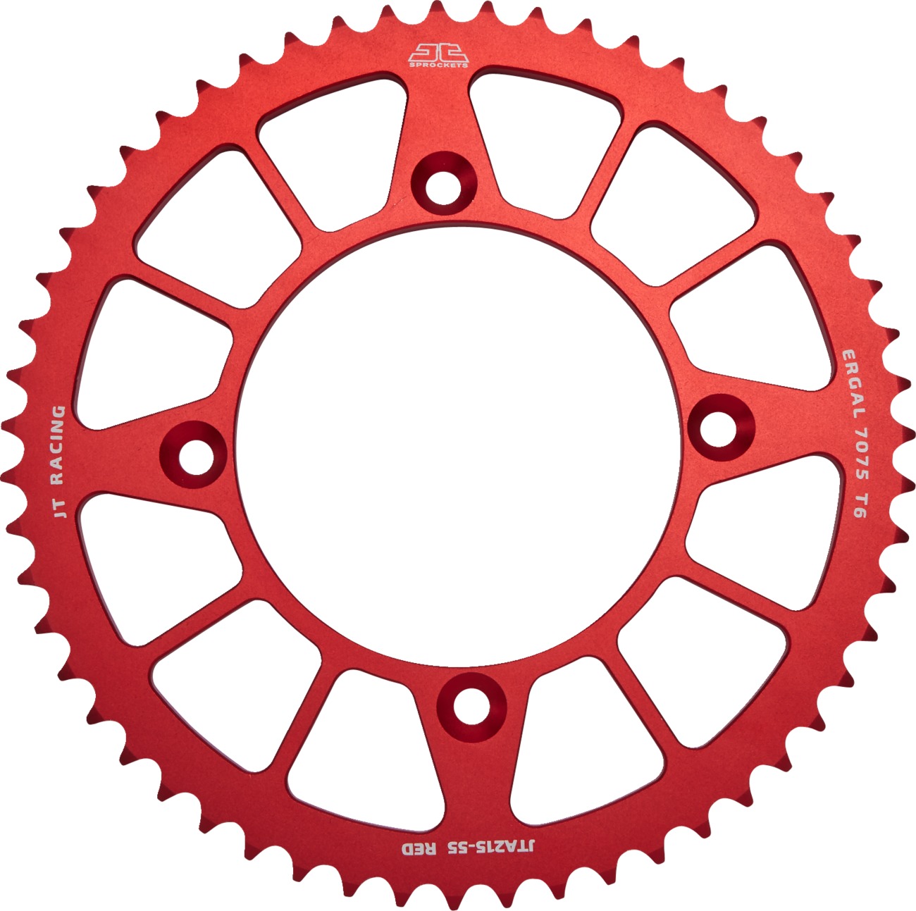 Red Aluminum Rear Sprocket - 55 Teeth 420 Pitch - Click Image to Close