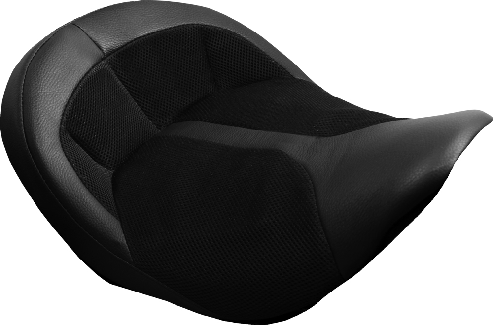 Big IST Air Wide Leather Solo Seat - For 08-20 Harley FLH FLT - Click Image to Close