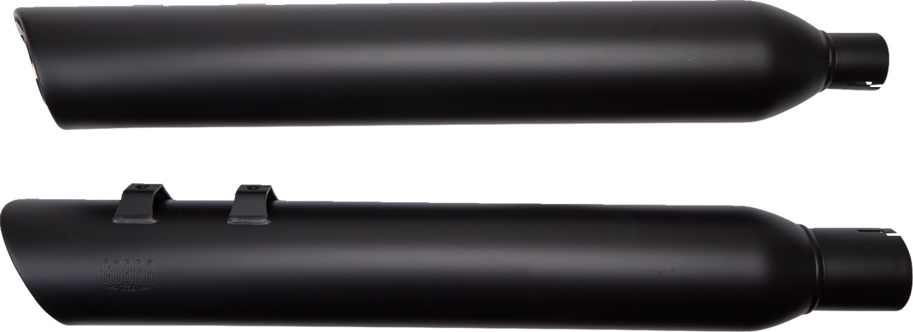 909-Twins 4" Slip-ons For Touring - 4" 909-Twins Mufflers Blk - Click Image to Close