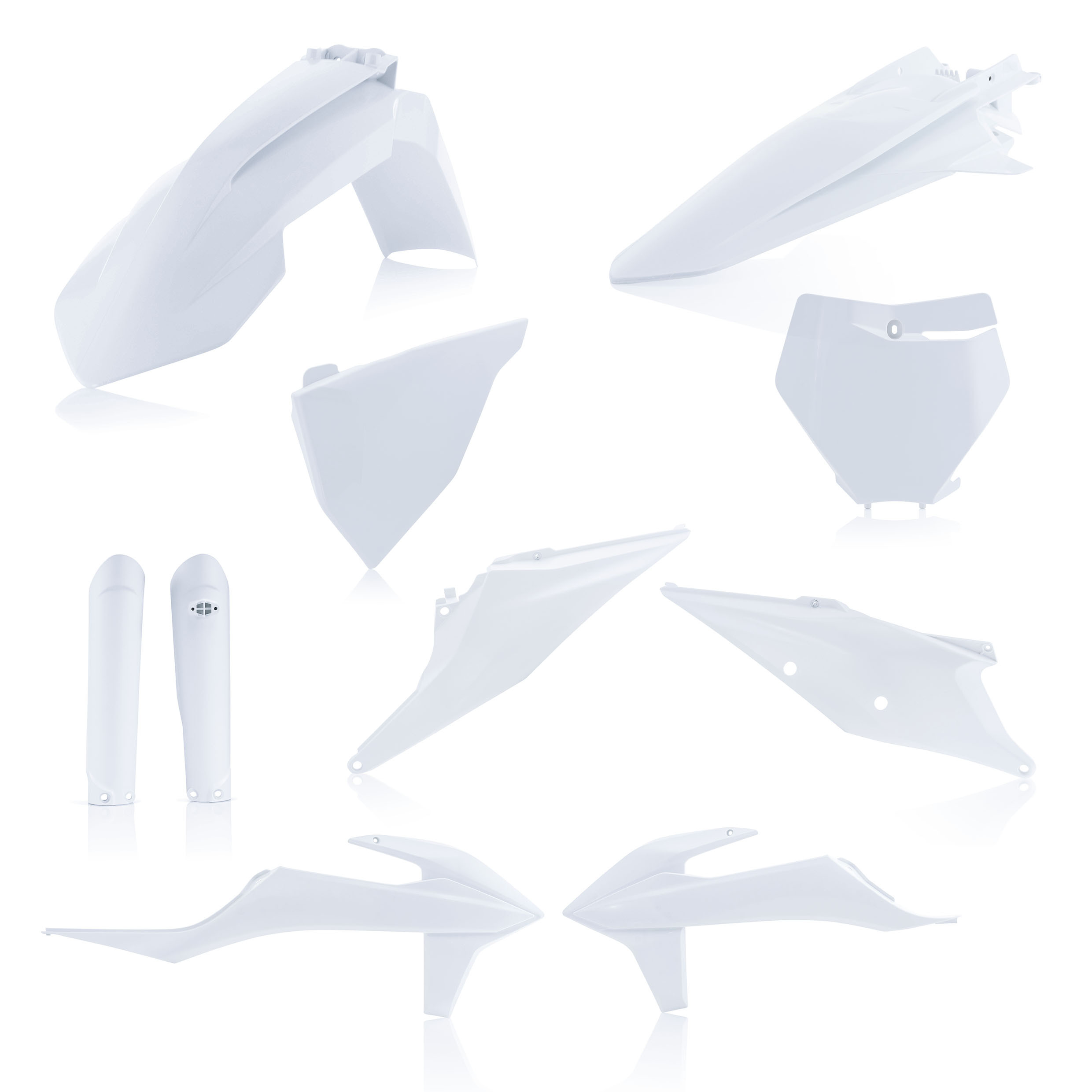 Full Plastic Kit - White - Fits Many 19-22 KTM 125-450 - Click Image to Close