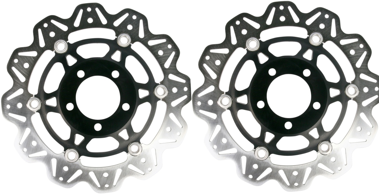 Front VEE Brake Rotors - Black - VEE Style Brake Rotor - Black Center Front Set - Click Image to Close