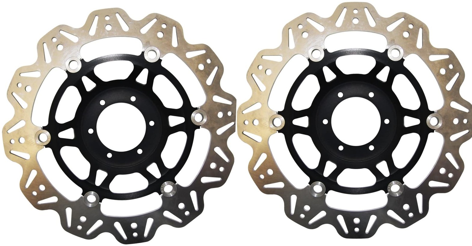 Front VEE Brake Rotors - Black - VEE Style Brake Rotor - Black Center Front Set - Click Image to Close