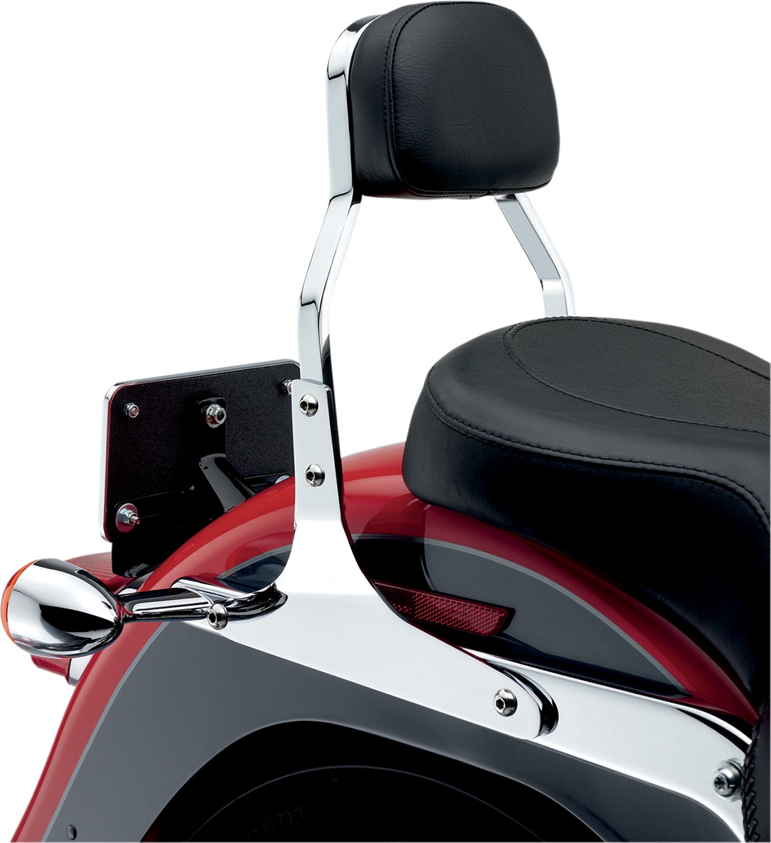 Mini Square 11" Sissy Bar Chrome - For 00-06 Harley Softail - Click Image to Close