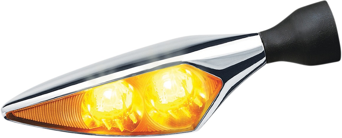 Rhombus Amber Front Left/ Right Rear Chrome - Click Image to Close