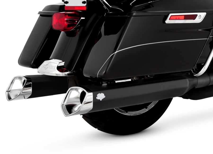 Monster V Slip On Exhaust - Black - For 17-21 Harley Touring - Click Image to Close