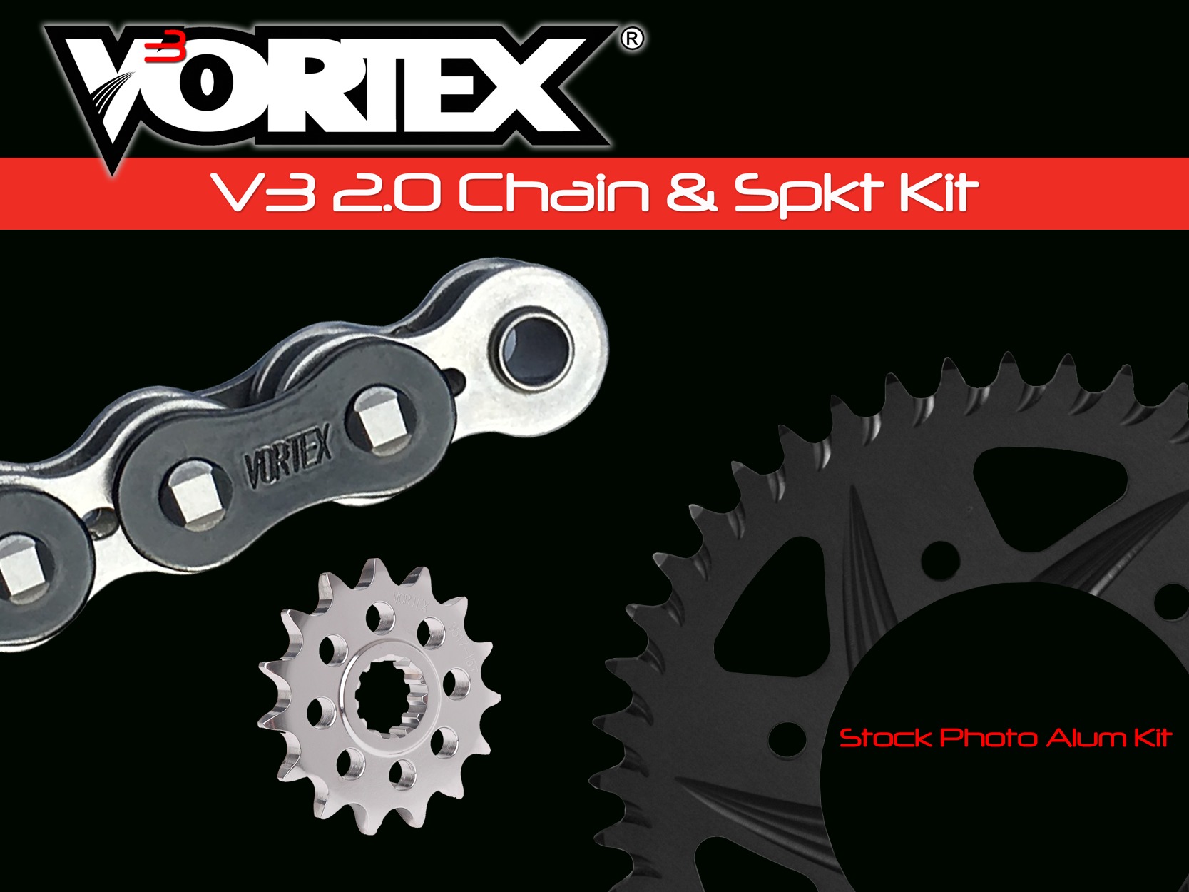 V3 Chain & Sprocket Kit Black RX Chain 520 15/48 Hardcoat Aluminum - For 01-06 Honda CBR600F4i - Click Image to Close