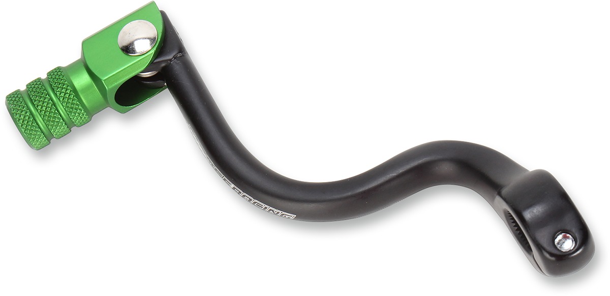 Anodized Forged Folding Shift Lever Black/Green - For KX125 KX250 KX500 - Click Image to Close