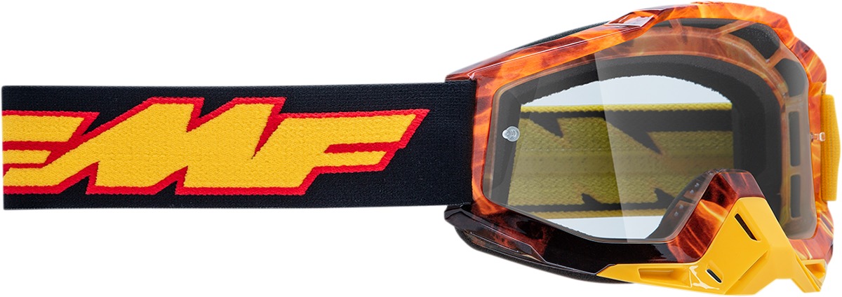 FMF PowerBomb Spark Goggles Clear Lens - Clear lens goggles with Spark graphic - Click Image to Close