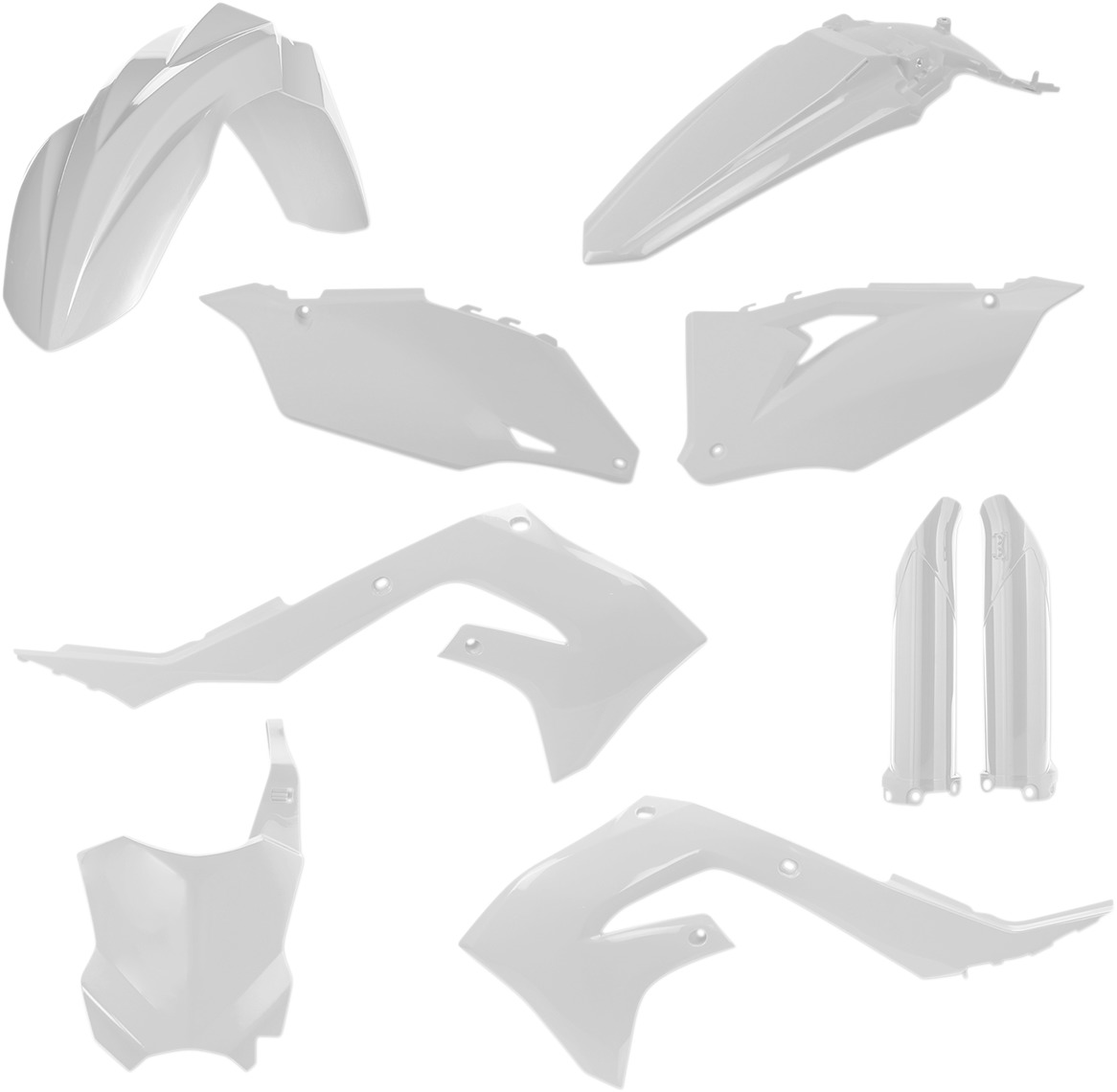 Full Plastic Kit - White - Fits Many 19-23 Kawasaki 250/450/X - Click Image to Close